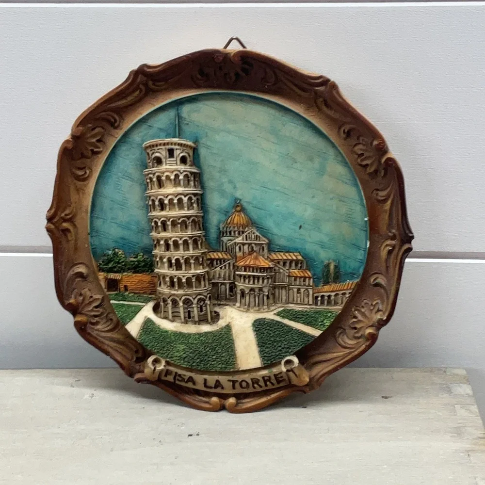 Vintage Pisa La Torre 3D Relief Wall Plaque Leaning Tower of Pisa Italy 6 inch